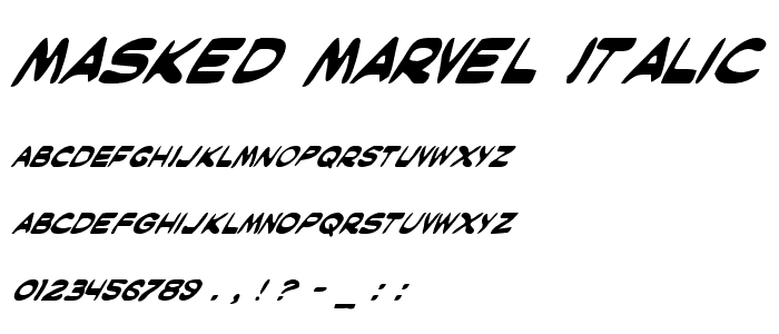 Masked Marvel Italic font